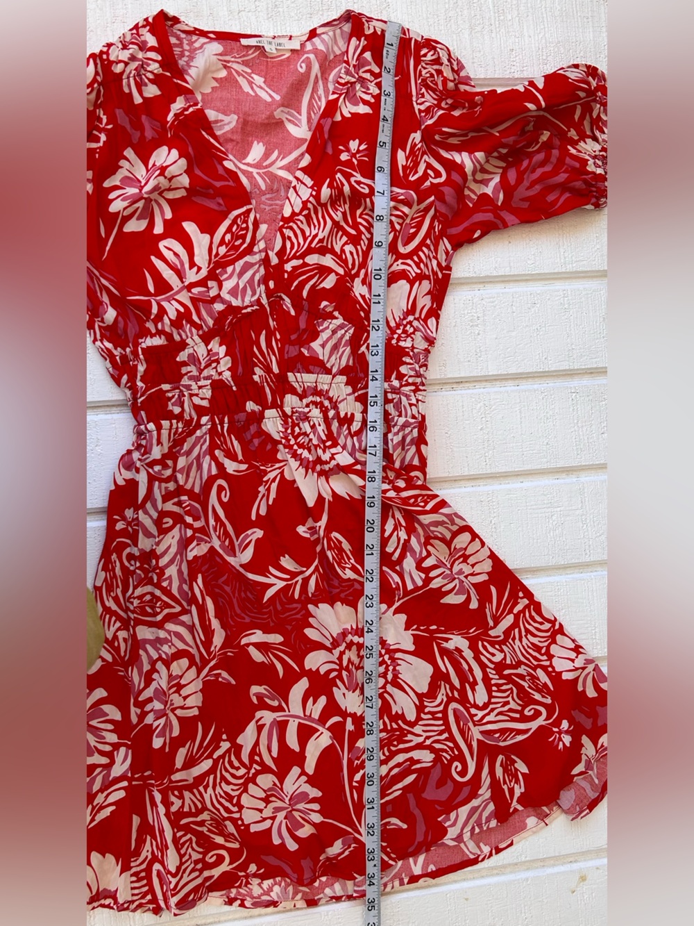 Abel the Label Anthropologie Boho Floral Pouf Sleeve Dress Smocked‎ Waist Small - Picture 10 of 10
